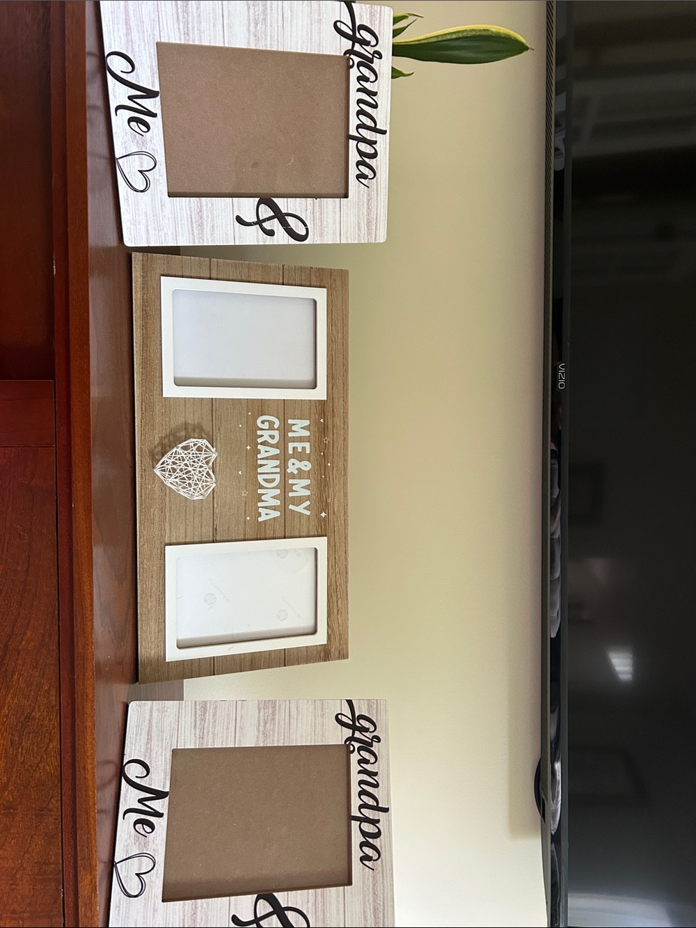 Grandparent Picture Frame Set - White and Brown Wood Finish
